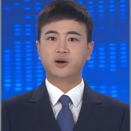 年画娃娃黑色西装男主持人