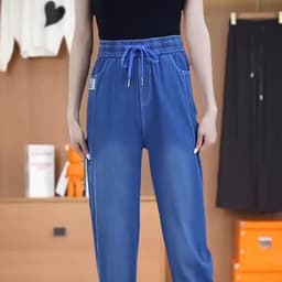 夏季牛仔哈伦裤