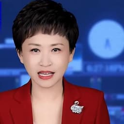 红色西装短发女主持