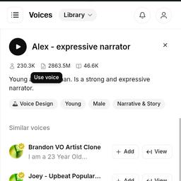Alex - expressive narrator