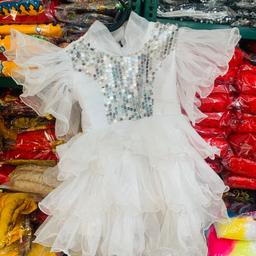 New White Velvet Frock 