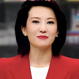 红色西装白内衬齐肩发主持人