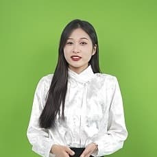 绿幕黑长直女生