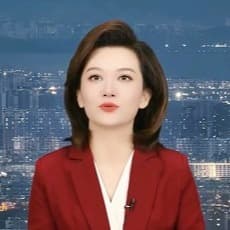 万家灯火红色西装主持人