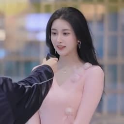 被采访粉色玫瑰美女