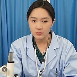 医用护具显微镜鹅蛋脸女医生