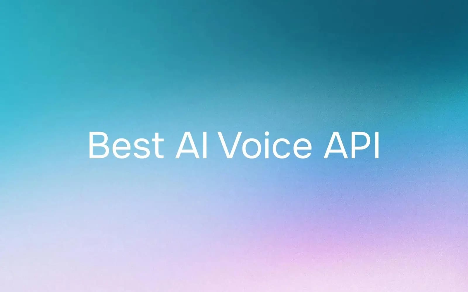 Best AI Voice API