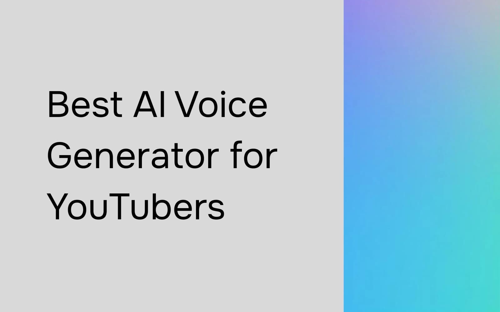 Best AI Voice Generator for YouTubers in 2026