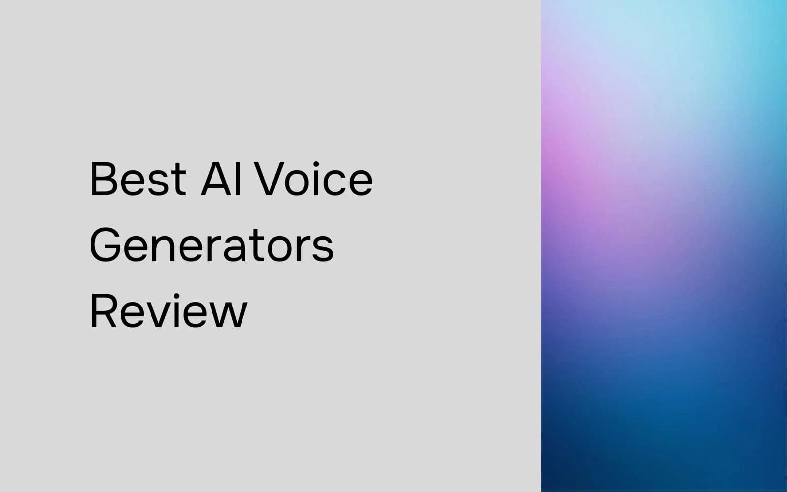 Best AI Voice Generators Review Free and Realistic